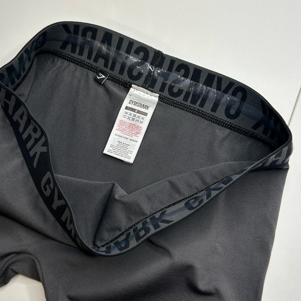 Gymshark Womens Leggings‎ Size Small Gray Midrise Logo Workout Activewear 27x25 - Picture 6 of 11